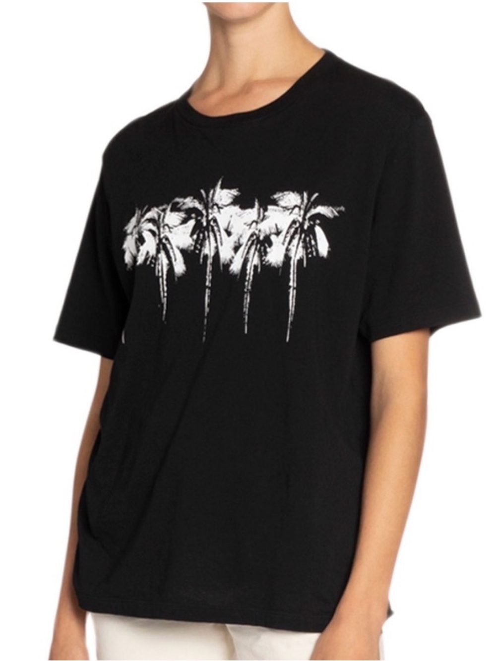 Saint Laurent Black Palm Tree Graphic Tee